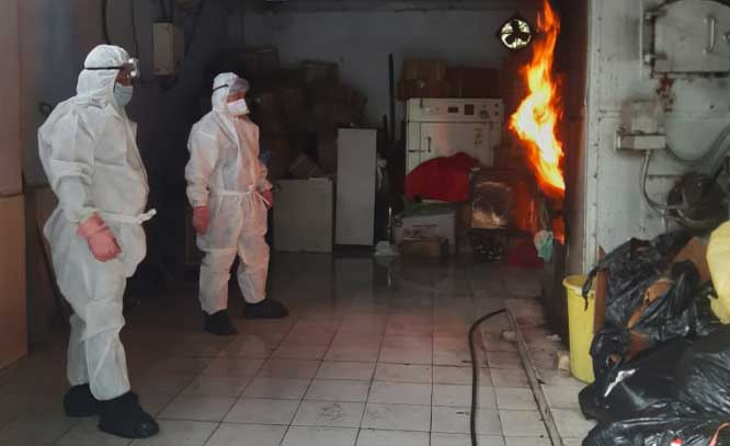 Incineration of BMW at District Hospital, Singtam