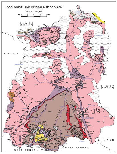 Geological and Mineral Map of Sikkim