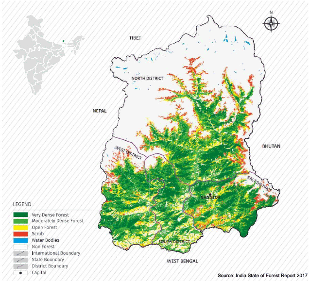 Forest cover map of sikkim